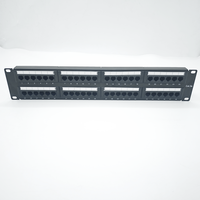 Panel de Conexión de Red UTP CAT5e CAT6 de 24 y 48 Puertos para Montaje en Rack con Barra de Gestión de Cables, Directo de Fábrica