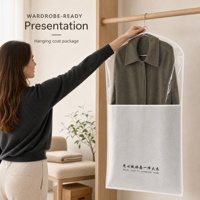 Housse de rangement transparente pour vêtements, sac de protection pour manteaux, sac de rangement suspendu pour l'organisation de la garde-robe