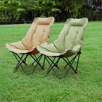 Chaise de jardin pliable légère et stable à dossier haut rembourré, réglable sur quatre positions, pour l'extérieur, le pique-nique, le camping et la plage