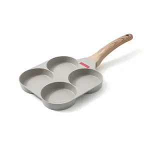 Ấm chiên trứng Burger Máy Pan Pan không dính nhà bốn lỗ ăn sáng nồi nhôm chiên Chảo Mini chiên Trứng thần Pancake nồi - Product Image 1