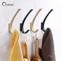 Crochets muraux Oukali en alliage de zinc, couleur or et noir, pour serviettes et cuisine, vente en gros