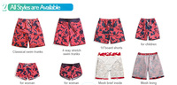 Short de gymnastique décontracté à sublimation OEM personnalisé Short de plage imperméable à l'eau pour le fitness à séchage rapide