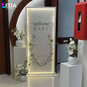 LEDA New Design LED White Acrylic PVC <b>Backdrop</b> <b>Stand</b> Arch for Wedding Party Events Decoration - Product Image 1