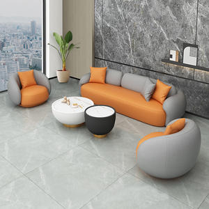 Ensemble de mini-canapés en tissu scandinave pour salon ou bureau, design confortable - Product Image 2