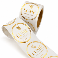 Autocollants personnalisés avec logo de marque, étiquettes transparentes en vinyle pour emballages de cosmétiques et de parfums, étiquettes de bouteille en feuille d'or