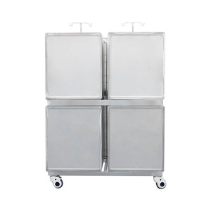 Stainless Steel Double Layer Four Compartment <b>Cat</b> <b>Cage</b> With Wheels For Pet Shop Hospital Use - Product Image 2