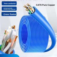 Cable Ethernet Gigabit Kneysum CAT6 de 8 Conductores de Cobre Puro Sólido G652D, POE, PVC, para Interiores/Exteriores, Hogar y Oficina