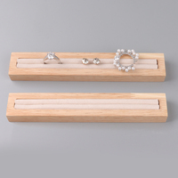Présentoir à bagues en bois véritable, organisateur de bijoux en velours, support de rangement de bureau, vitrine à bijoux en bois