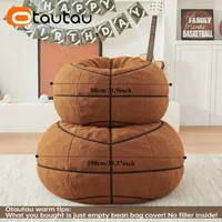 Housse de pouf de basketball moderne en fausse fourrure d'agneau OTAUTAU, housse amovible, fonction inclinable, sans rembourrage nécessaire DD227-2 Noël
