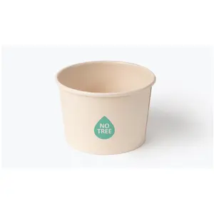 100% Eco Friendly Biodegrada Pla Coating Disposable Frozen Yogurt Paper Ice Cream Cup Bowl With Plastic Paper Lid Free Sample