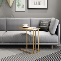 Table d'appoint de style nordique, table d'angle, table basse : table d'appoint moderne minimaliste, compacte, portable, créative en fer forgé