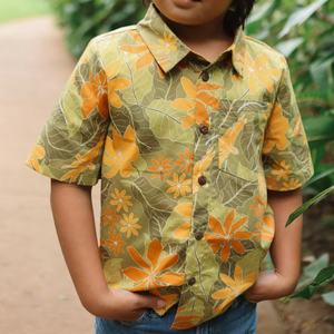 Chemise de luxe personnalisée douce et agréable pour la peau, chemise à imprimé plage, chemise à revers, design OEM, chemise en lin pour garçons - Product Image 3