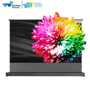 Wupro Brand High-end New CBSP 120 Inch ALR Pull Up Projector Screen Motorized Electric Smart Control Floor Rising Screen