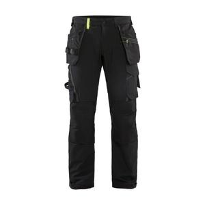 BLAKLADER - 152216459933C54 Pantalones artesanos 4 vías elásticos Negro/Amarillo-PANTALÓN DE TRABAJO EAN 7330509723999 PANTALONES DE TRABAJO DE CARGA - Product Image 1