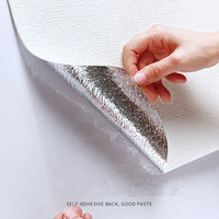 Tissu de fond de diffusion en direct auto-adhésif XPE avancé 3d luxe étanche à l'humidité mur de mousse papier peint de couleur unie