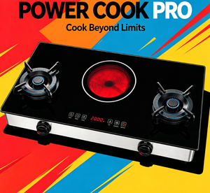 Cocina de gas infrarroja de doble combustible, económica y compacta, con 3 quemadores, ideal para apartamentos de alquiler, dormitorios y decoración de <span class=keywords><strong>cocinas</strong></span> pequeñas. - Product Image 1