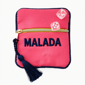 Özel Logo Oxford kumaş kilitli zar çanta pembe donanma mor küçük püskül Mahjong sikke ve zar kılıfı - Product Image 4