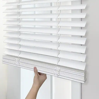 Persianas Venecianas de Madera Motorizadas al por Mayor, de Madera Sintética de Tilo, de 25mm, 35mm, 50mm, Hechas a Medida para Ventanas, Interiores, Oficinas y Hogares