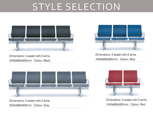 Chaise de salle d'attente moderne pour 3, 4 ou 5 personnes, chaise d'attente d'aéroport à vendre - Product Image 6