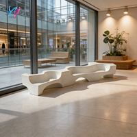 Banc de patio moderne en GRC, écologique, durable et résistant à l'eau, pour parcs et centres commerciaux, utilisation extérieure, marque YMJ, personnalisable