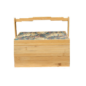 Boîte de rangement en bambou rectangulaire 30 cm, emballage cadeau portable, boîte artisanale - Product Image 5