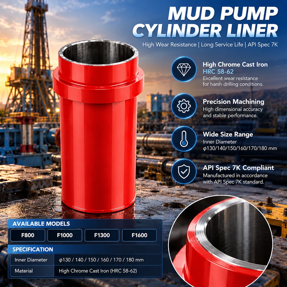 Oilfield Drilling Pump Cylinder Liner Bimetal Fluid End Spare Parts ...