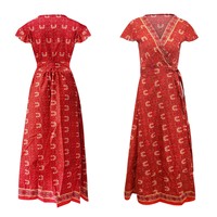 Robe de plage à col en V, vêtement d'été de haute qualité pour femmes à imprimé Floral, style bohème, fendue, taille Maxi, tenue de soirée, collection 2020