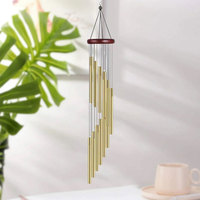 Carillons éoliens en métal accordés de 23 pouces au design minimaliste moderne Ornements de jardin musicaux relaxants pour la décoration intérieure Idée cadeau