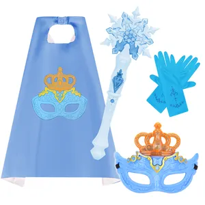 Nouvelles idées de produits 2024 costume de carnaval robes de princesse masque de fête LED baguette magique jouets ensemble cadeau d'anniversaire