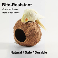 Cachette d'oiseau suspendue maison Hamster nid de sommeil cabane coquille de fibre de coco nid d'oiseau de noix de coco pour Cage