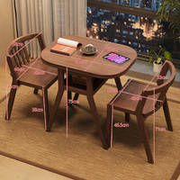 Mesa de Té Ovalada de Madera Maciza de Fábrica, Juego de Mesa de Comedor Pequeña que Ahorra Espacio para el Hogar y Área de Ocio