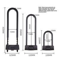 Serrure de porte vitrée en U à combinaison 4 chiffres, loquet allongé, extension de poignée double porte, mécanisme silencieux, Chine