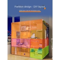 Nouvelle vente chaude, villa pour chat en plastique de luxe, nid, lit, maison pour chat d'intérieur avec vue panoramique et toilette intégrée