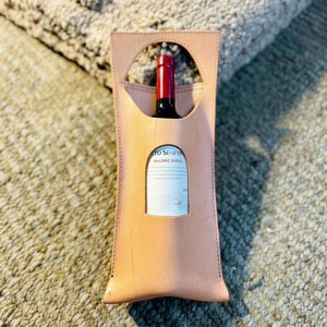Porta Vino Tradicional de Cuero Genuino, Estuche Porta Vino Individual Hecho a Mano de Primera Calidad, Elegante Empaque de Regalo LEB-0098D - Product Image 1