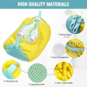 Borsa per <span class=keywords><strong>scarpe</strong></span> per lavatrici per <span class=keywords><strong>scarpe</strong></span> ispessita con cuciture rinforzate, Design riutilizzabile a doppio scomparto resistente - Product Image 6