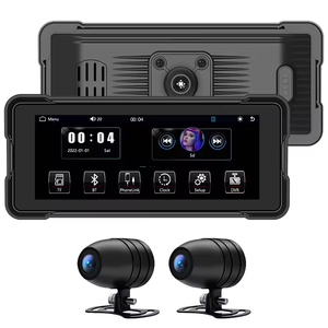 Pantalla Inalámbrica para Motocicleta con CarPlay y Android Auto, Pantalla IPS HD de 6.86 Pulgadas, Resistente al Agua IP67, Grabador de Conducción con Doble Lente, Navegación GPS - Product Image 1