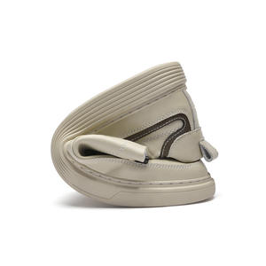 Zapatos de Primavera para Hombre con Puntera Reforzada, de Doble Capa de Piel Vacuna, Antideslizantes, Transpirables, Deportivos, Casuales, con Costuras de Coche, de Microfibra de Cuero Blanco Pequeño - Product Image 4