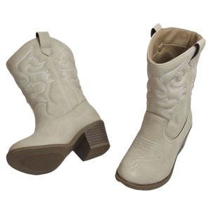 รองเท้าบูทแบบสวมสำหรับผู้หญิงปี 2026 ความยาวครึ่งน่อง สีพื้น ปักลาย ดีไซน์เฉพาะตัว สไตล์ตะวันตก ส้นกลาง แฟชั่นสำหรับสุภาพสตรี - Product Image 5