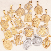 Cadeau religieux catholique : Chapelet en pierre de galles noire, collier avec pendentif croix, médaille du Saint Père, croix Saint Benoît, saint patron