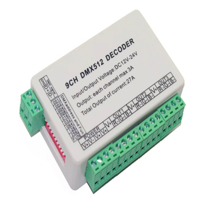 Decoder DMX WS-DMX-9CH DC5-24V a 9 Canali e 3 Gruppi, Controller RGB DMX512 per Luci da Palcoscenico, Max 27A - Product Image 1