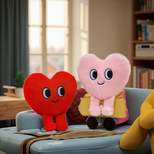 Özelleştirilmiş kırmızı kalp şekli yastık güzel peluş doldurulmuş köpek oyuncak ve çanta Polyester sevimli tasarım sıcak sevgililer günü için - Product Image 3