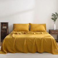 Ensemble de draps plats 4 pièces en lin 100% sur mesure, moderne, écologique, 300 fils, anti-acariens, antibactérien (taille King) pour hôtel