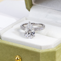 Bague en or 18 carats avec diamant de laboratoire de taille poire 5 carats E VVS2 certifié IGI personnalisé MSR-1897