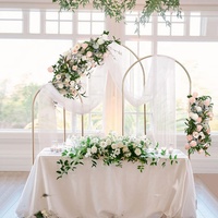 Luxe scène ondulation ouvert photographie conseil métal mariage fleur arc toile de fond support rideaux pour la décoration