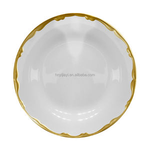 JIUWANG, venta al por <span class=keywords><strong>mayor</strong></span>, plato de restaurante barato con borde dorado, platos de <span class=keywords><strong>cerámica</strong></span> a granel, platos de cena, venta por tonelada - Product Image 3
