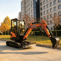 Mini-excavatrice hydraulique compacte de 1,5 tonne, mini-excavatrice sur chenilles pour la ferme et le jardin
