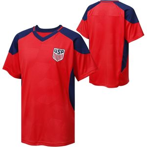 Camiseta Deportiva de Manga Corta con Cuello en V para Niños de la Federación de Fútbol Estadounidense FOXA, Ropa Deportiva que Absorbe la Humedad - Product Image 3