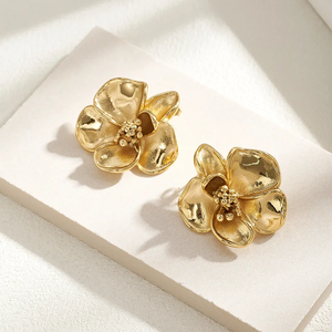 Pendientes de Hojas para Mujer con Incrustaciones Acrílicas, Chapado en Oro PVD, Acero Inoxidable 304 Hipoalergénico, Joyería de Moda - Product Image 5