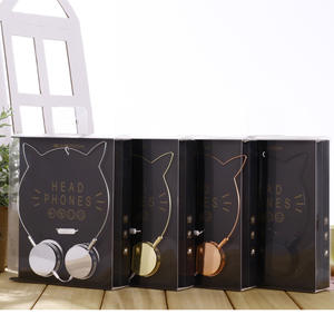 Kinder kabel gebundene Kopfhörer Kinder über Kopf Faltbare Stereo-Kopfhörer mit 3,5-mm-Musik Nettes Katzen-Headset - Product Image 6