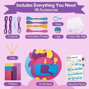 New Design Kids Sewing <b>Kit</b> Felt <b>DIY</b> Crafts Girls Boys Early Educational Toy for Learning Sewing Fine Motor Skills - Product Image 3